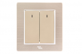 Hạt công tắc LED đôi, 2 chiều - A77-K2B