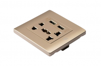 Ổ cắm đa năng +2 cổng sạc USB - A38V-C06E24