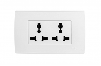 Ổ cắm đôi liền 3 chấu - A83-2MC03