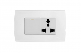 Công tắc đơn + Ổ cắm - A83-K01C03