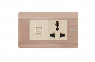 Ổ cắm mạng+ổ cắm 3 chấu - A85-E02C03