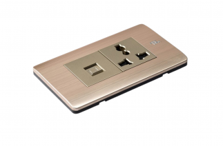 Ổ cắm mạng+ổ cắm 3 chấu - A85-E02C03