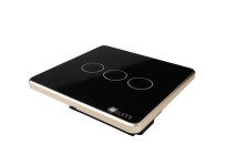 Công Tắc Cảm Ứng 3 Nút, Kính Phẳng, Viền Nhôm.