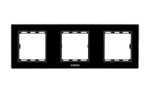 Mặt viền 3 module kính cristal đen – EL-CGB03