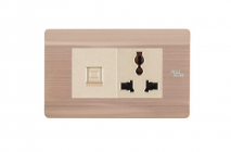 Ổ cắm mạng+ổ cắm 3 chấu - A85-E02C03