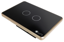 Công Tắc Cảm Ứng 2 Nút, Kính Phẳng, Viền Nhôm.