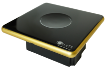 Công Tắc Cảm Ứng 1 Nút, Kính lõm, Viền vàng.