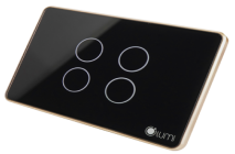 Công Tắc Cảm Ứng 4 Nút, Kính Phẳng, Viền Nhôm.